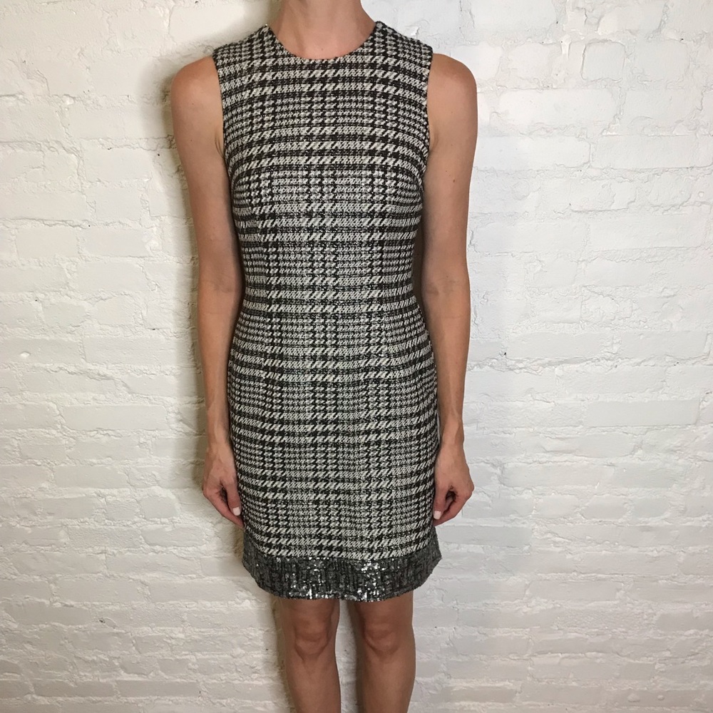 Carmen Marc Valvo Houndstooth Dress Size 4